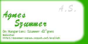 agnes szummer business card